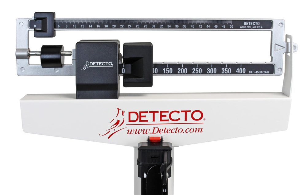 Detecto 438 Mechanical Physician Scale with Height Rod and Wheels