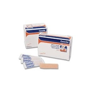 Adhesive Strip Coverlet 1-1/2 X 2-1/2 Inch Fabric Fingertip Tan Sterile