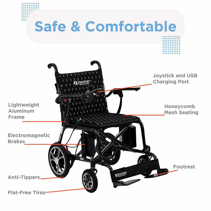 Journey Air Lightweight Folding Power Chair - 35 lbs