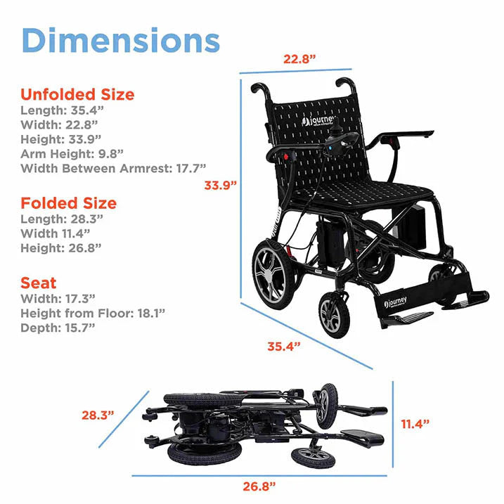 Journey Air Lightweight Folding Power Chair - 35 lbs