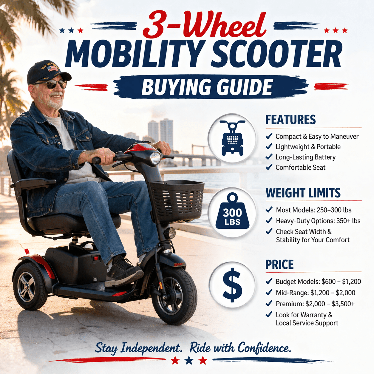 3-Wheel Mobility Scooter Buying Guide in Southwest Florida: Features, Weight Limits & Price - Medical Department Store