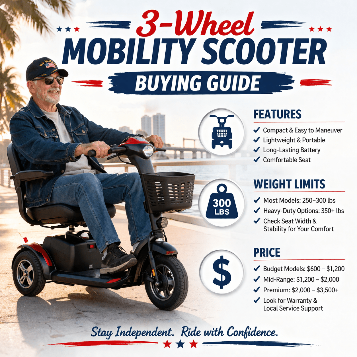 3-Wheel Mobility Scooter Buying Guide in Southwest Florida: Features, Weight Limits & Price - Medical Department Store