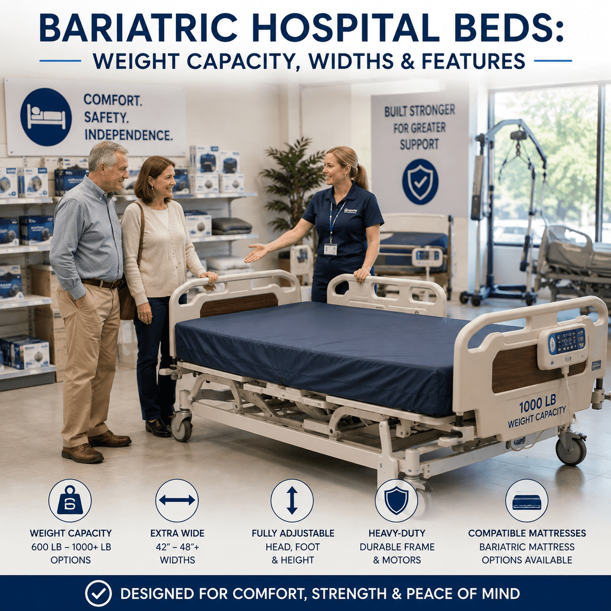 Bariatric Hospital Beds: Weight Capacity, Widths & Features - Medical Department Store