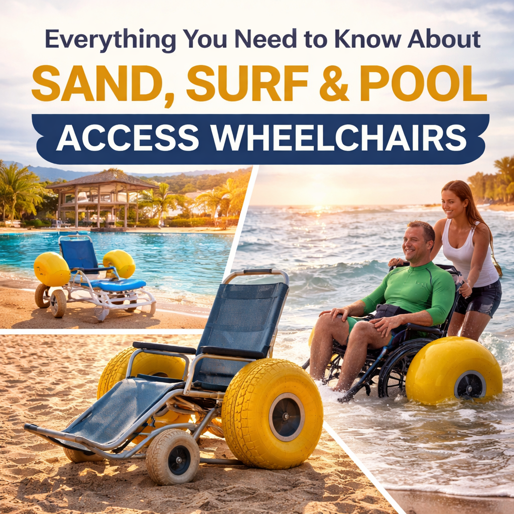 Everything You Need to Know About Sand, Surf &amp; Pool Access Wheelchairs - Medical Department Store