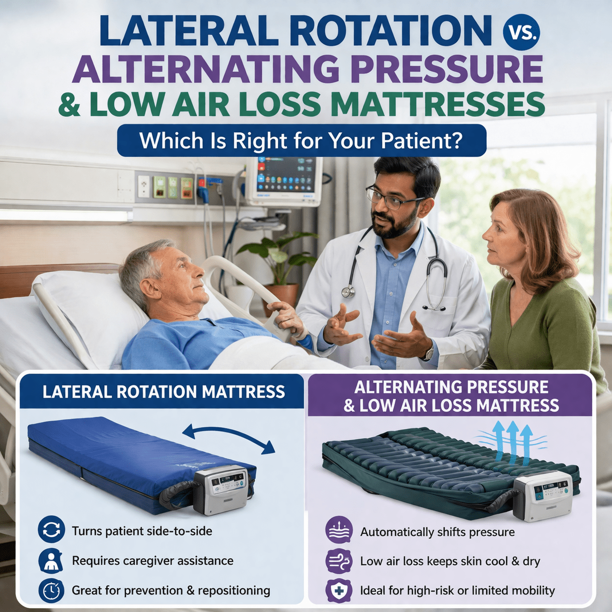 Lateral Rotation vs Low Air Loss Mattresses: Which System Does Your Patient Need? - Medical Department Store