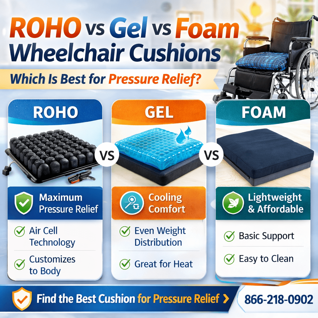 ROHO vs Gel vs Foam Wheelchair Cushions – Which is Best for Pressure Relief? - Medical Department Store