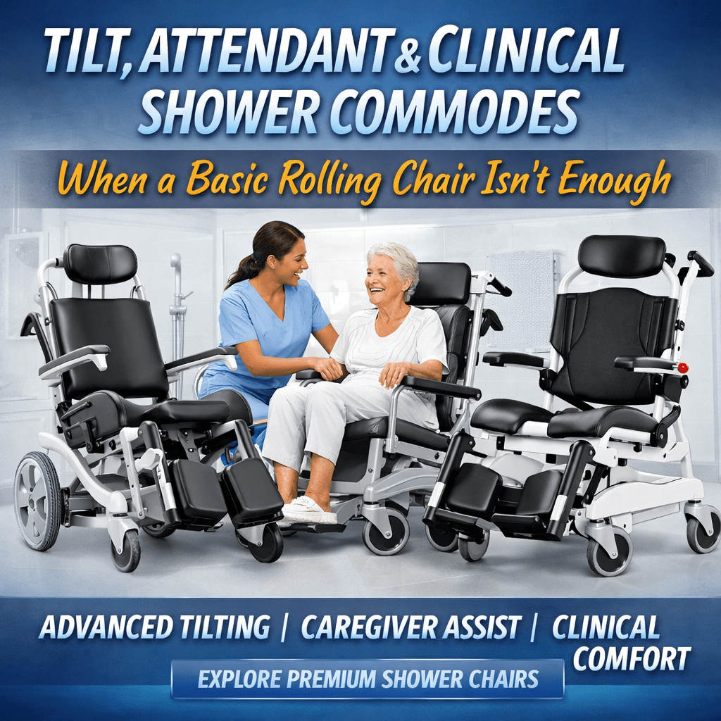 Tilt, Attendant & Clinical Shower Commodes — When a Basic Rolling Chair Isn't Enough - Medical Department Store