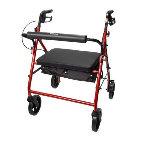 McKesson Bariatric Heavy Duty Rollator - 400 lb. Capacity Folding Steel Walker with 8" Wheels