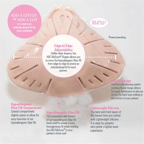ABC Lightweight Silicone Asymmetric Breast Form - Style 1022