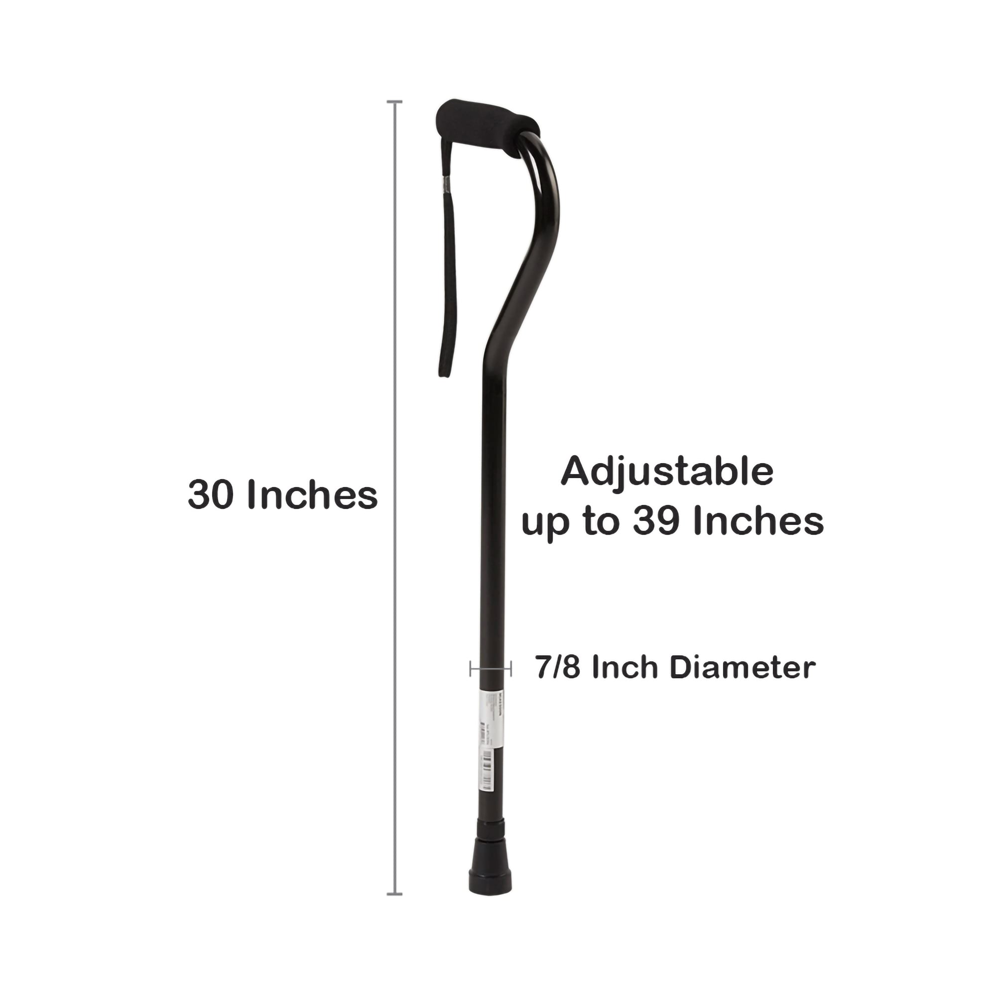 McKesson Lightweight Offset Handle Cane – Adjustable Aluminum Walking Aid