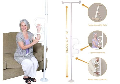 Stander Security Pole and Curve Grab Bar