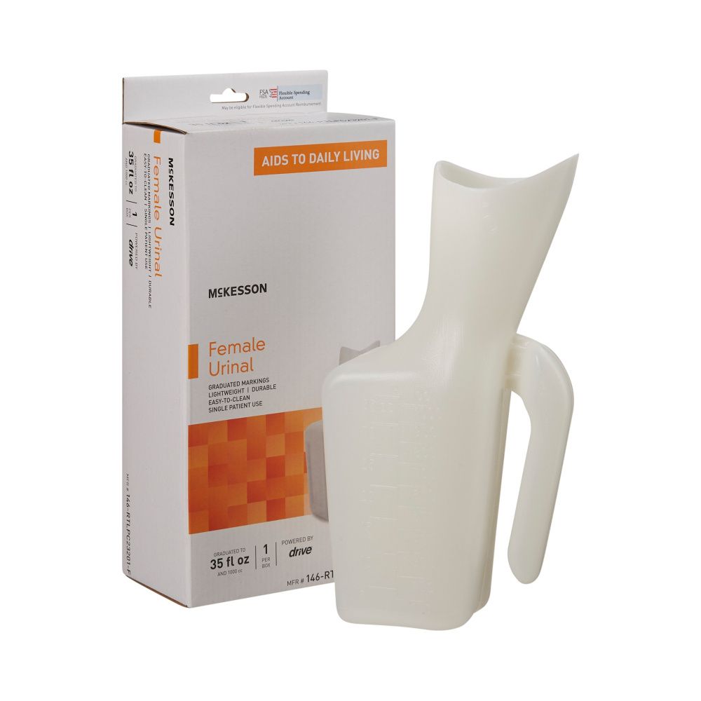 McKesson Female Urinal – 32 oz / 946 mL Bedside Female Urinal Bottle
