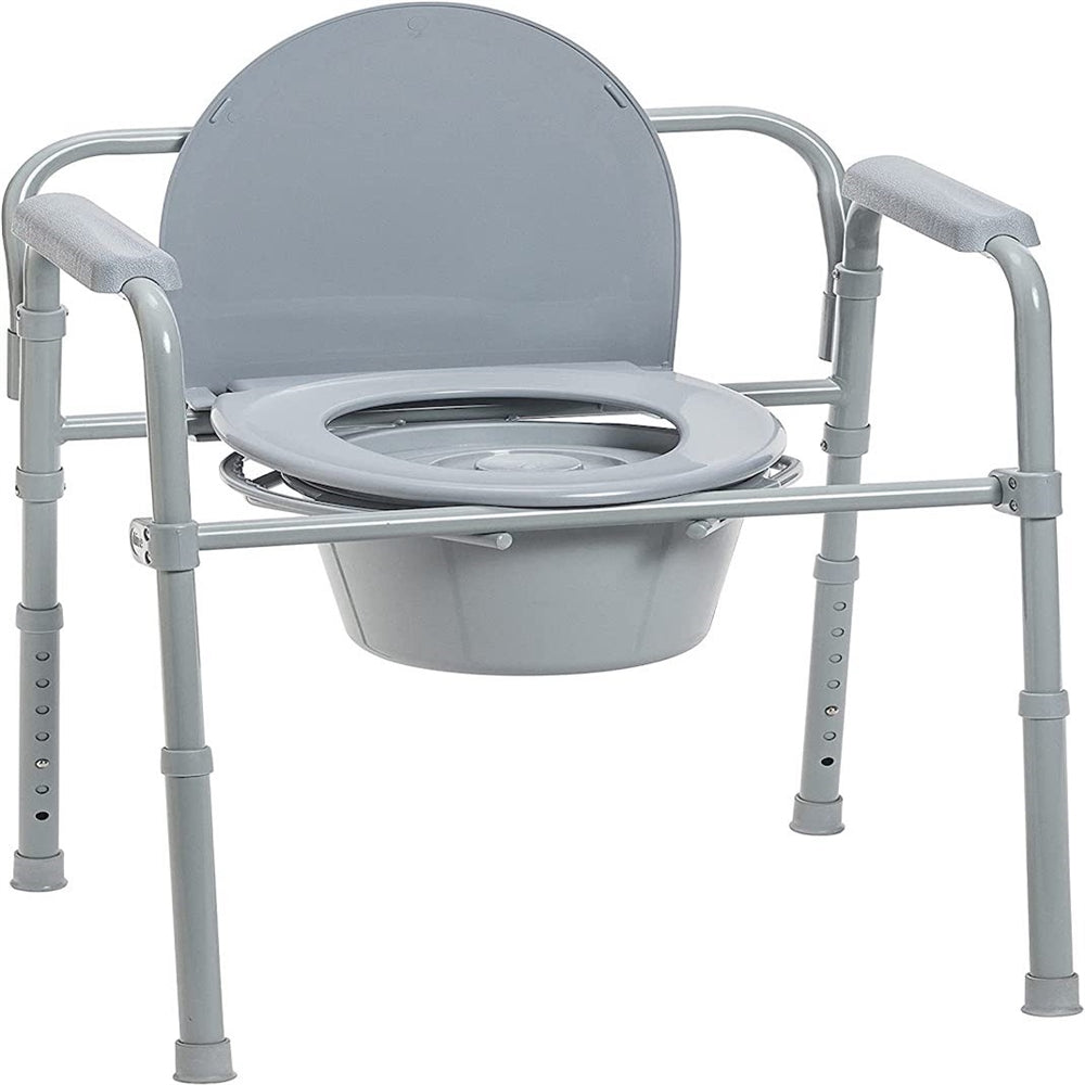 Drive Folding Deluxe Bedside Steel Commode