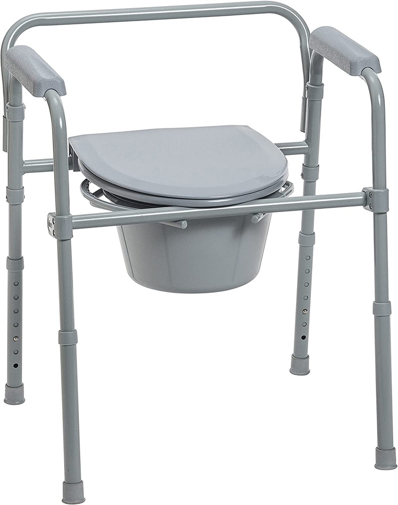 Drive Folding Deluxe Bedside Steel Commode
