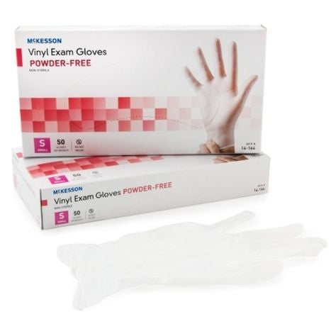 Mckesson Clear Vinyl Smooth Exam Gloves Powder-Free
