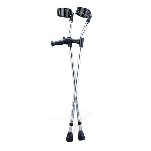 McKesson Forearm Crutches, Aluminum, Push-Button - 5' to 6'2" User Height