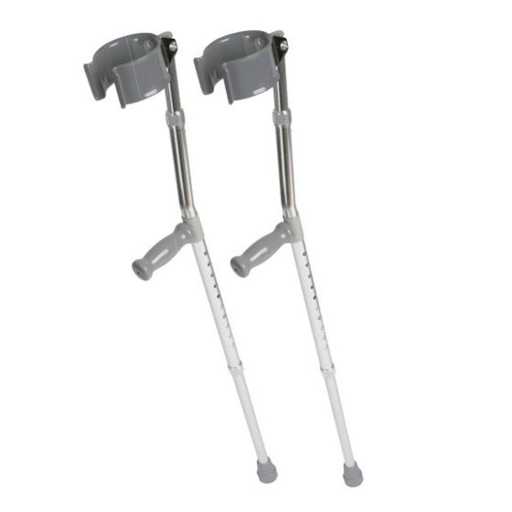 McKesson Forearm Crutches, Aluminum, Push-Button - 5' to 6'2" User Height