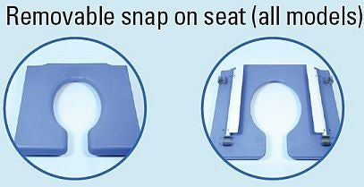 EZee Life 190 18" Attendant Shower & Commode Chair w/ Tilt Seat