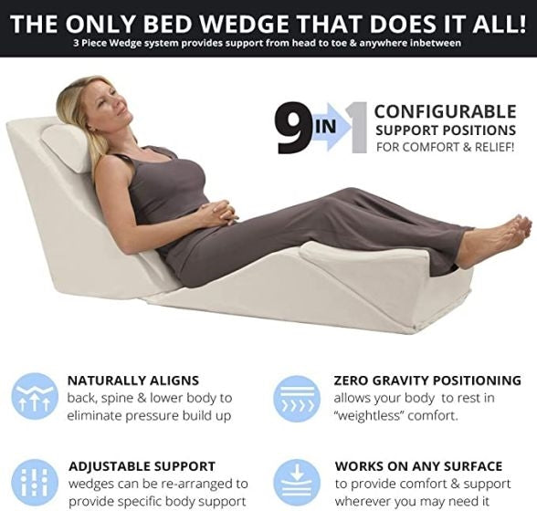 Contour BackMax Foam Bed Wedge Sleep Support System | Sleeping Pillow