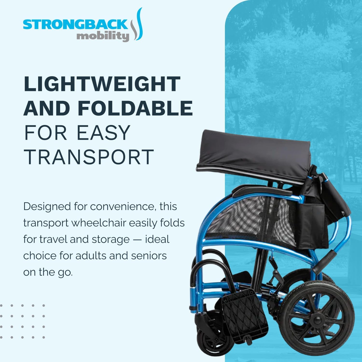 STRONGBACK Excursion 12 with Attendant Brakes Transport Wheelchair