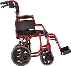 Nova Medical Lightweight Transport Chair with 12 in Rear Wheels