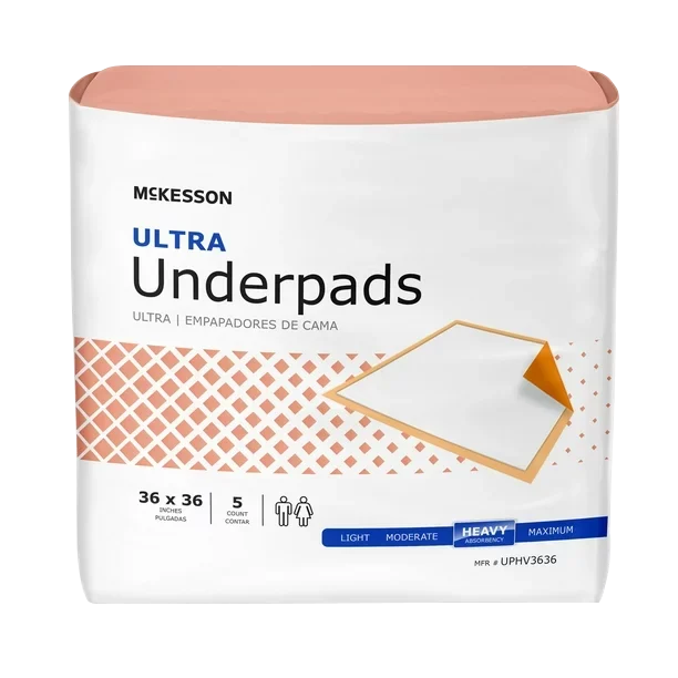 McKesson Ultra Underpads, Heavy Absorbency - all sizes in stock