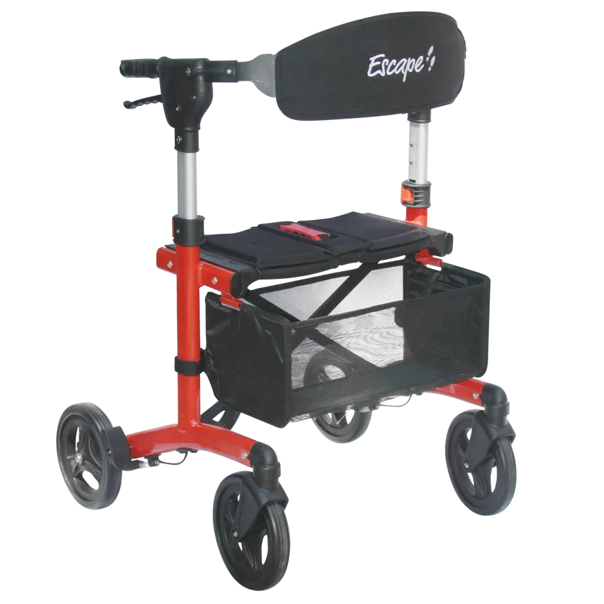 4-Wheel Rollator Walker with Seat – Triumph Escape Lightweight Folding Walker