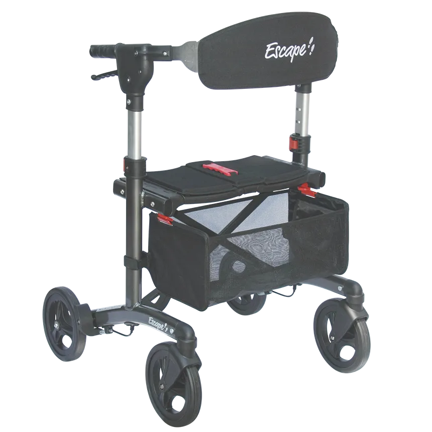 4-Wheel Rollator Walker with Seat – Triumph Escape Lightweight Folding Walker