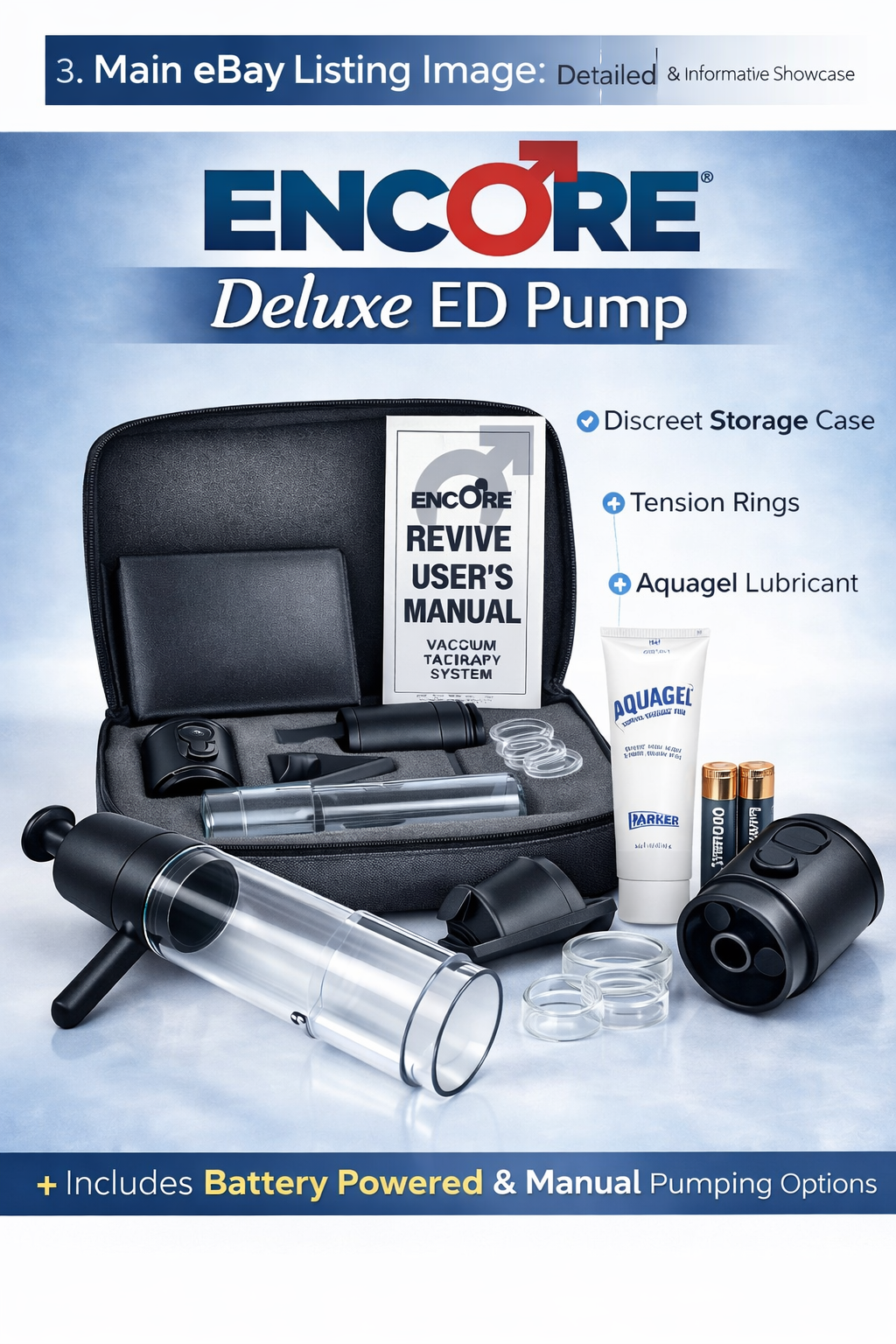 Encore Deluxe Battery Powered - Combo Vacuum Erection Device