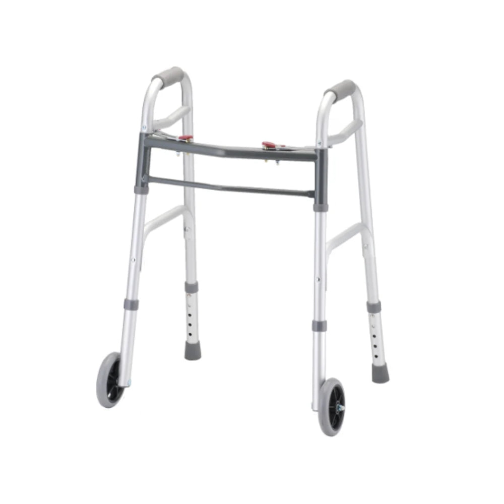 Nova Medical 2-Button Folding Walker - Petite Adult - 4ft 7in - 5ft