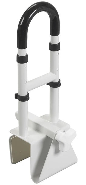 Drive Medical Adjustable Height Clamp-On Tub Rail – Secure Bathtub Entry & Stability Aid