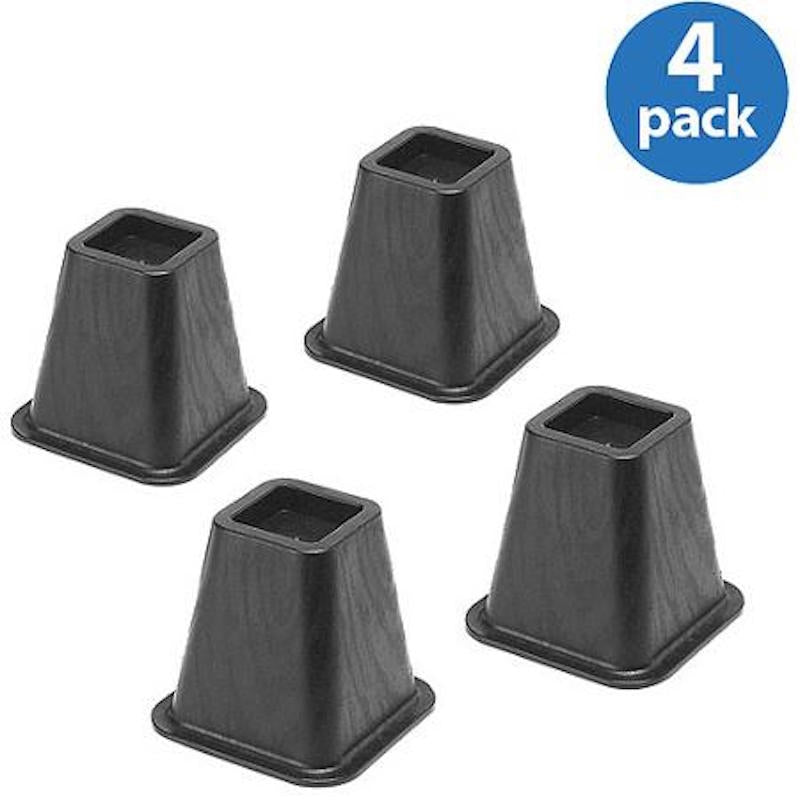 Easy Risers Bed Risers, Black, Set of 4