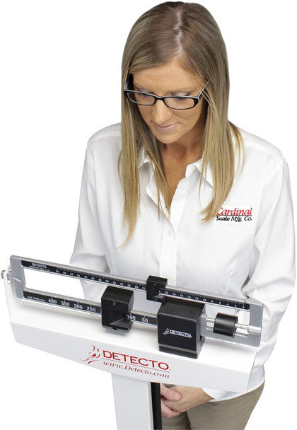 Detecto 449 Mechanical Physician Scale with Stability Handle & Height Rod – 450 lb Capacity