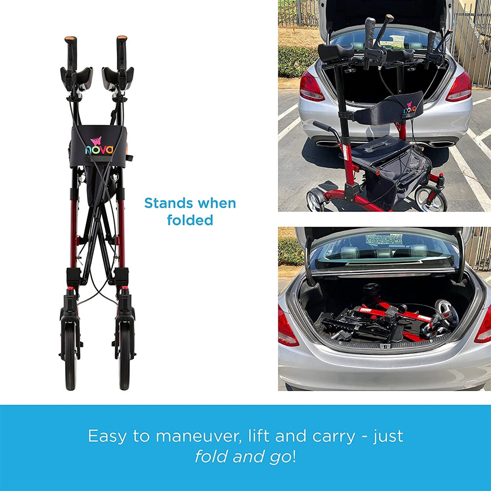 Nova Medical Dragon Fold nââ Go Rise UP Rollator Upright Standing Walker