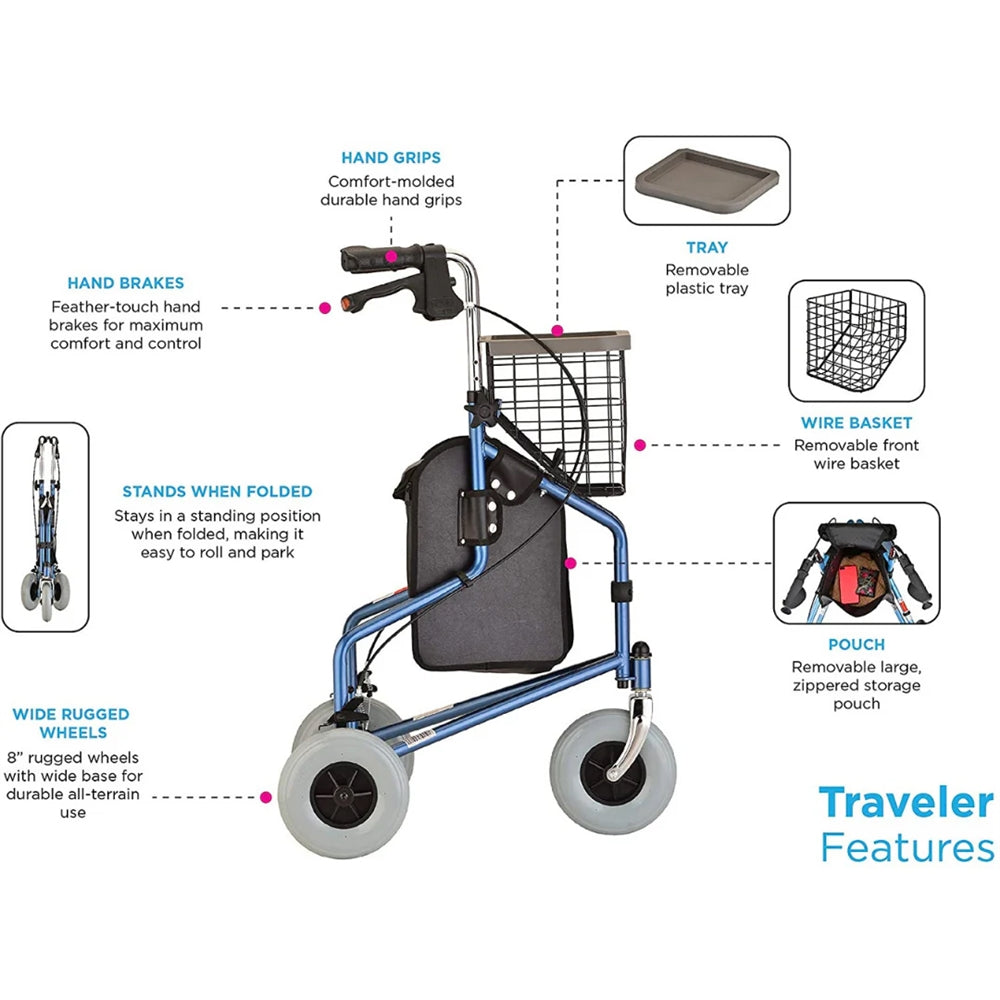 Nova Traveler 3-wheel Rollator