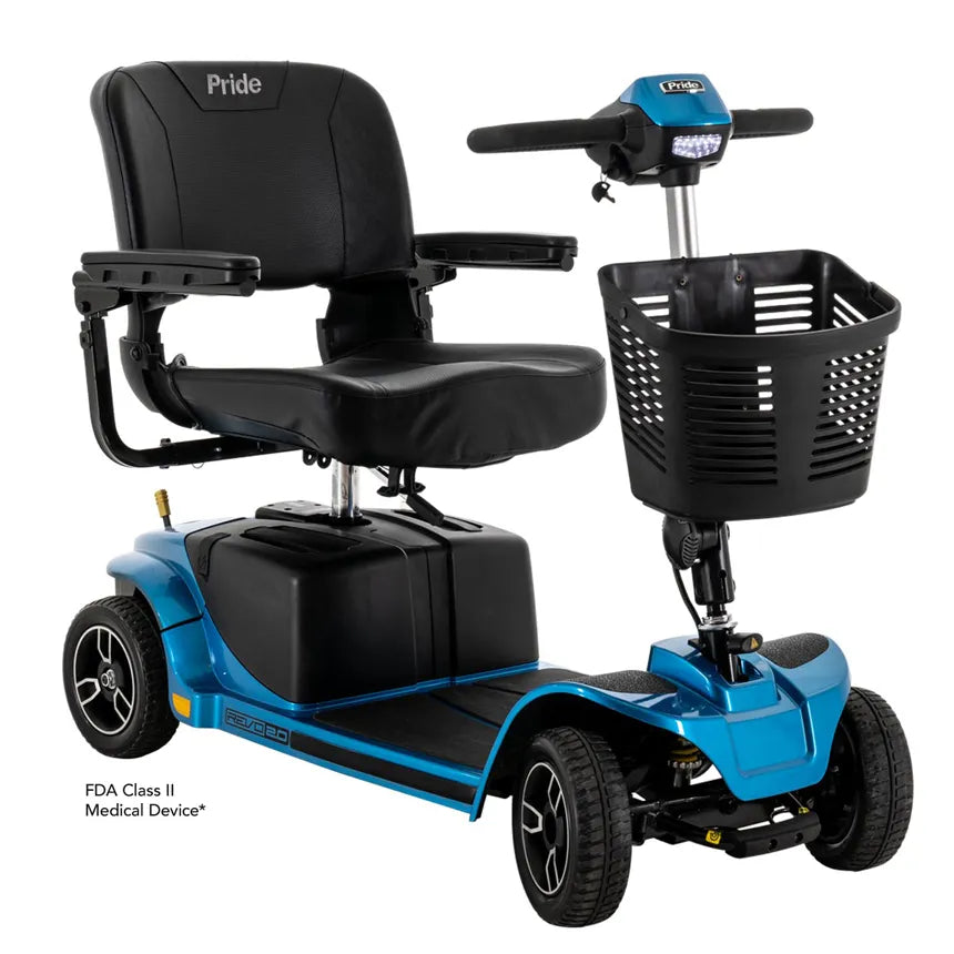 Pride Revo 2.0 4-Wheel Mobility Scooter – 375 lb Capacity with CTS Suspension