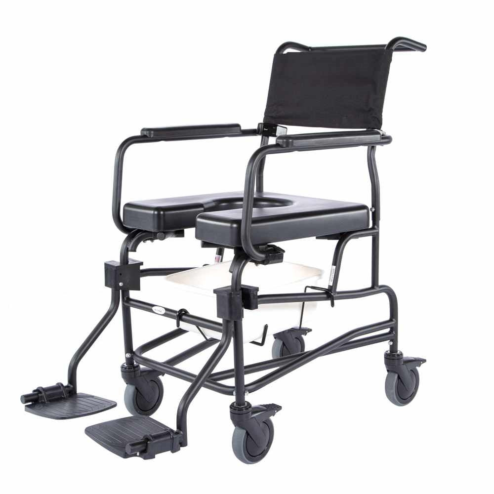 ACTIVEAID 600 Series Stainless Steel Shower/Commode Chair w/5" Casters