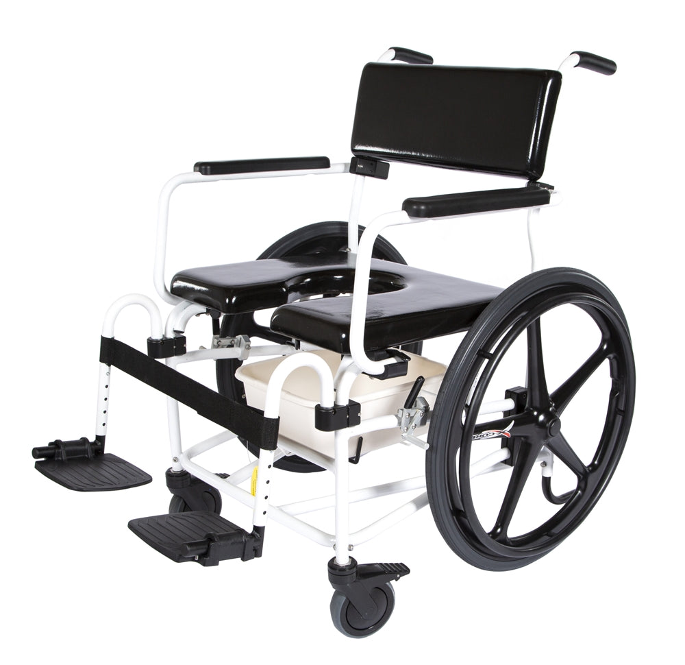 ACTIVEAID 600 Series Stainless Steel Shower/Commode Chair w/5" Casters