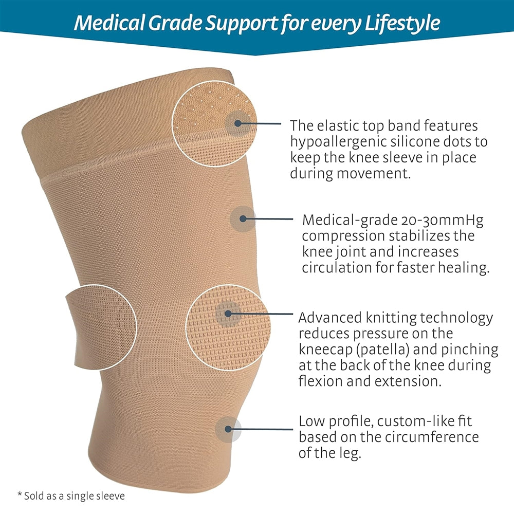 Medi protect Seamless Knit Knee Support w/ Silicone Top BandE