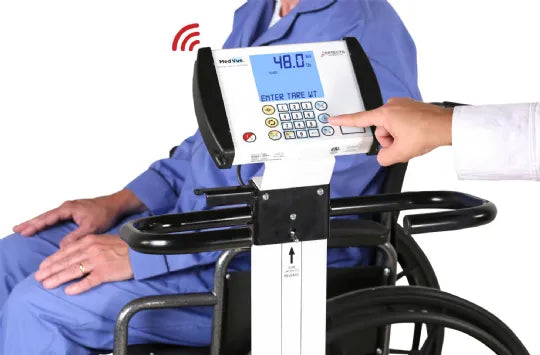 Detecto 6550 Folding Portable Wheelchair Scale – 1000 lb Capacity with Dual Ramps