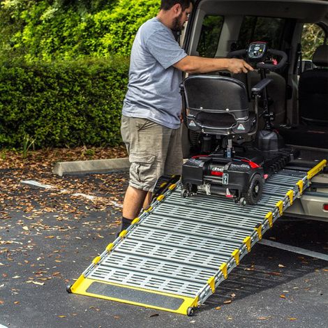 Roll-A-Ramp Powered Auto-Fold Full-Size Van Ramp System – Motorized Wheelchair Access Ramp