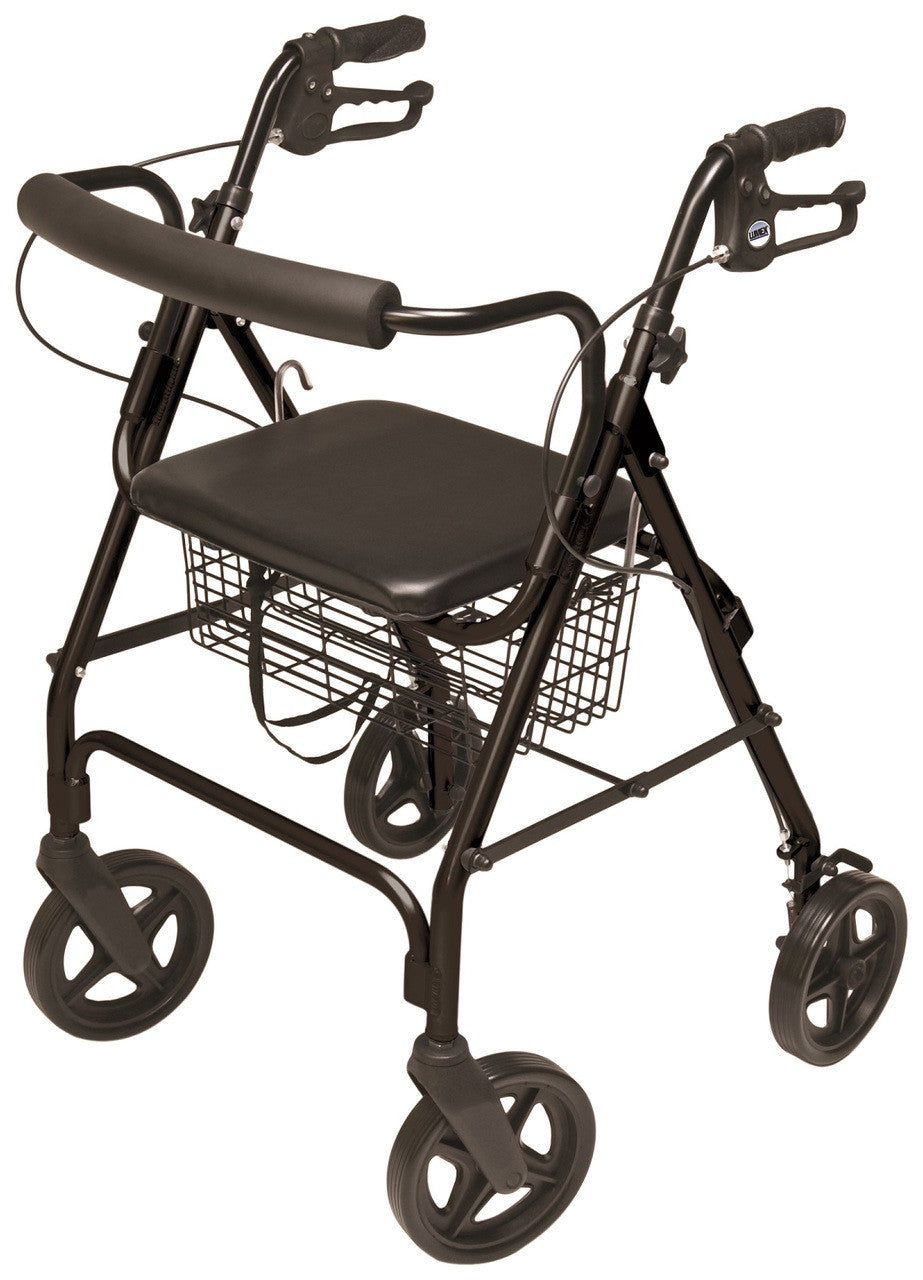 Lumex Walkabout Contour Deluxe Rollator RJ4805 – Lightweight 4-Wheel Rollator Walker with Seat