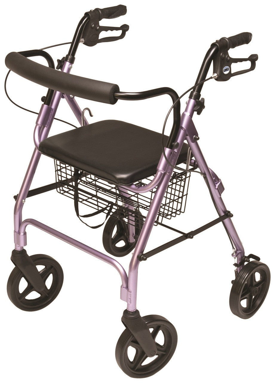 Lumex Walkabout Contour Deluxe Rollator RJ4805 – Lightweight 4-Wheel Rollator Walker with Seat
