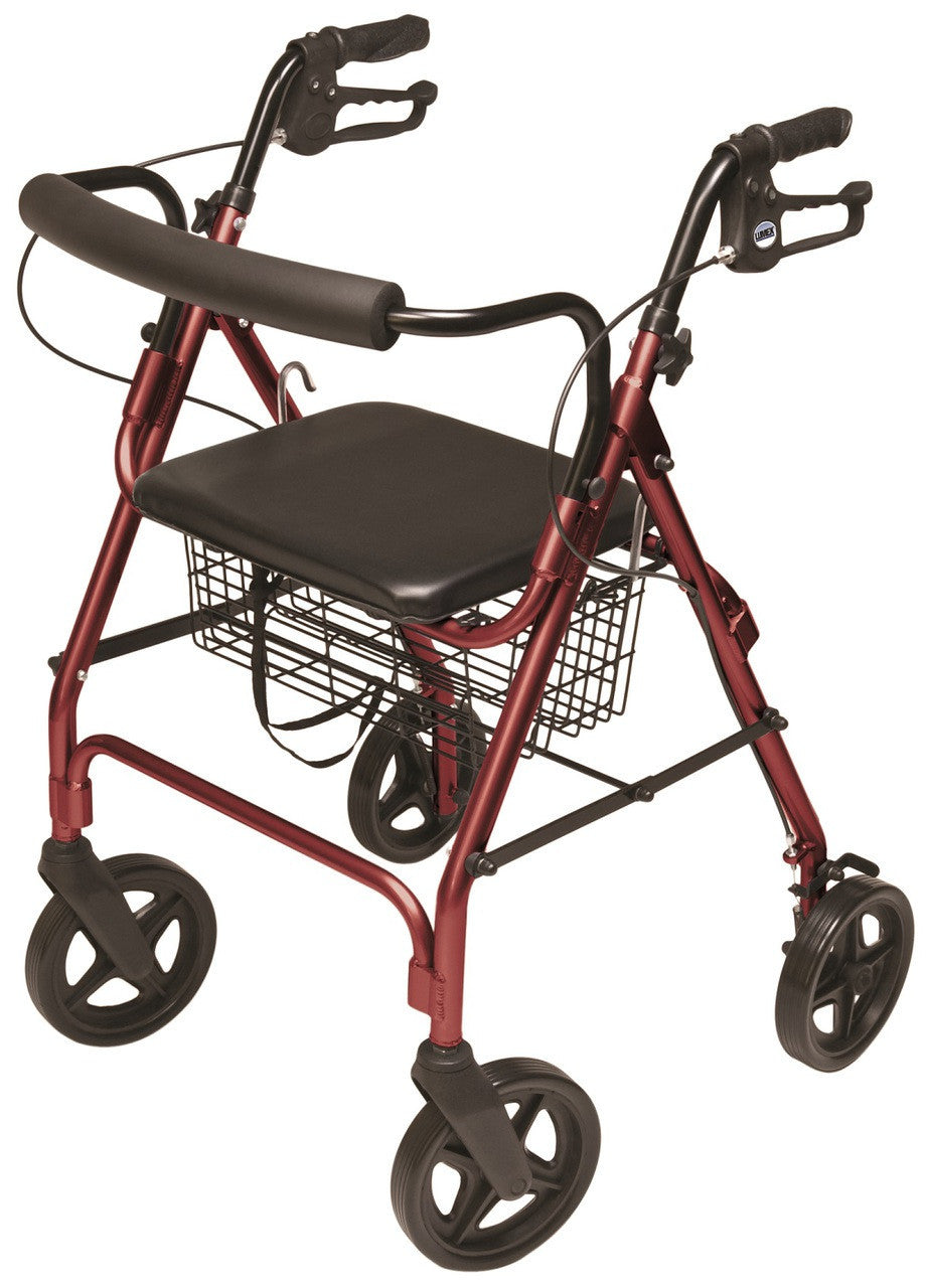 Lumex Walkabout Contour Deluxe Rollator RJ4805 – Lightweight 4-Wheel Rollator Walker with Seat