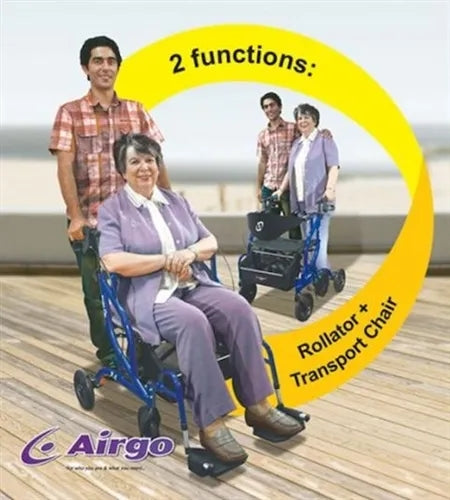 Airgo Fusion F20 Side-Folding Rollator & Transport Chair