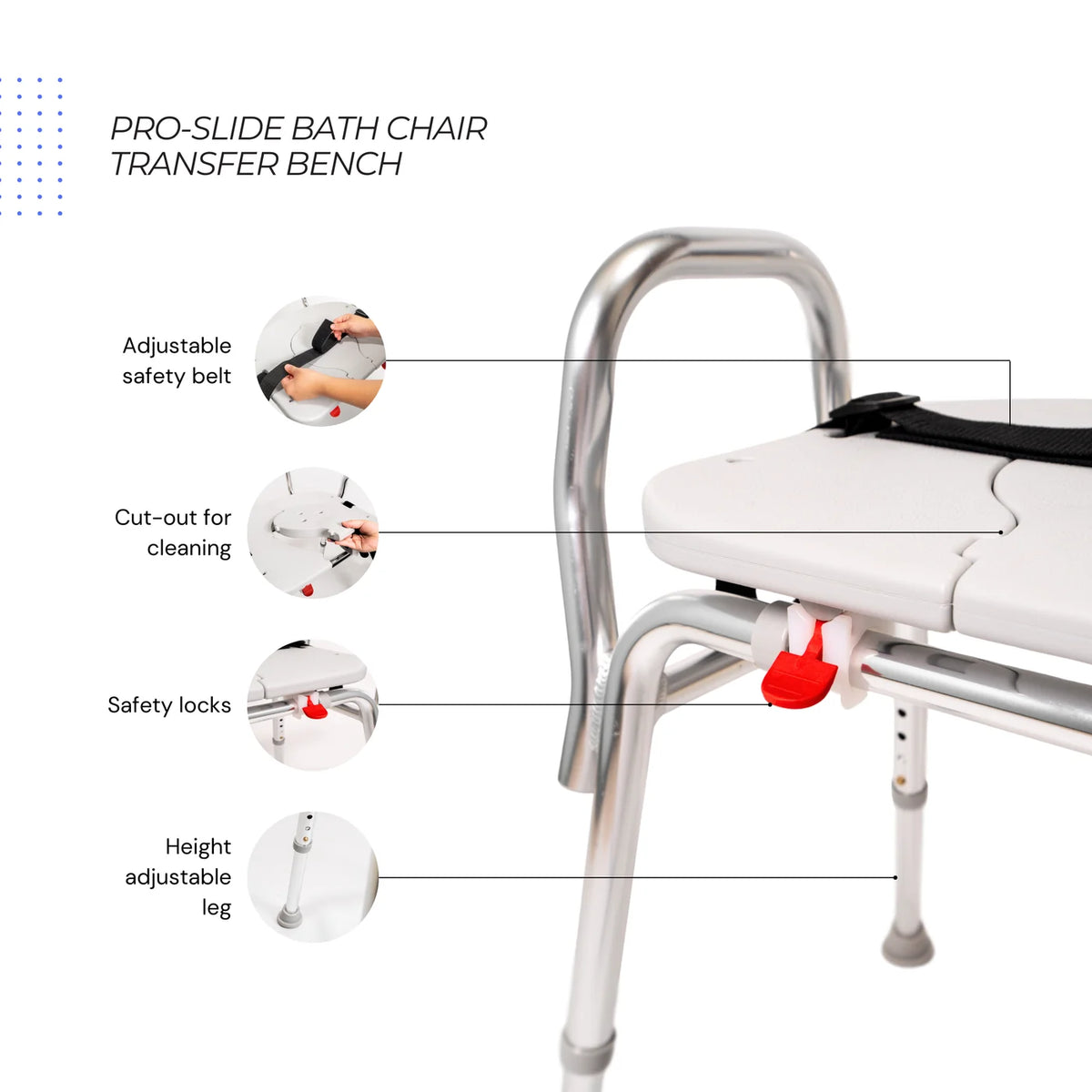 Eagle Health Pro-Slide Transfer Bench with Cut-Out — 70311