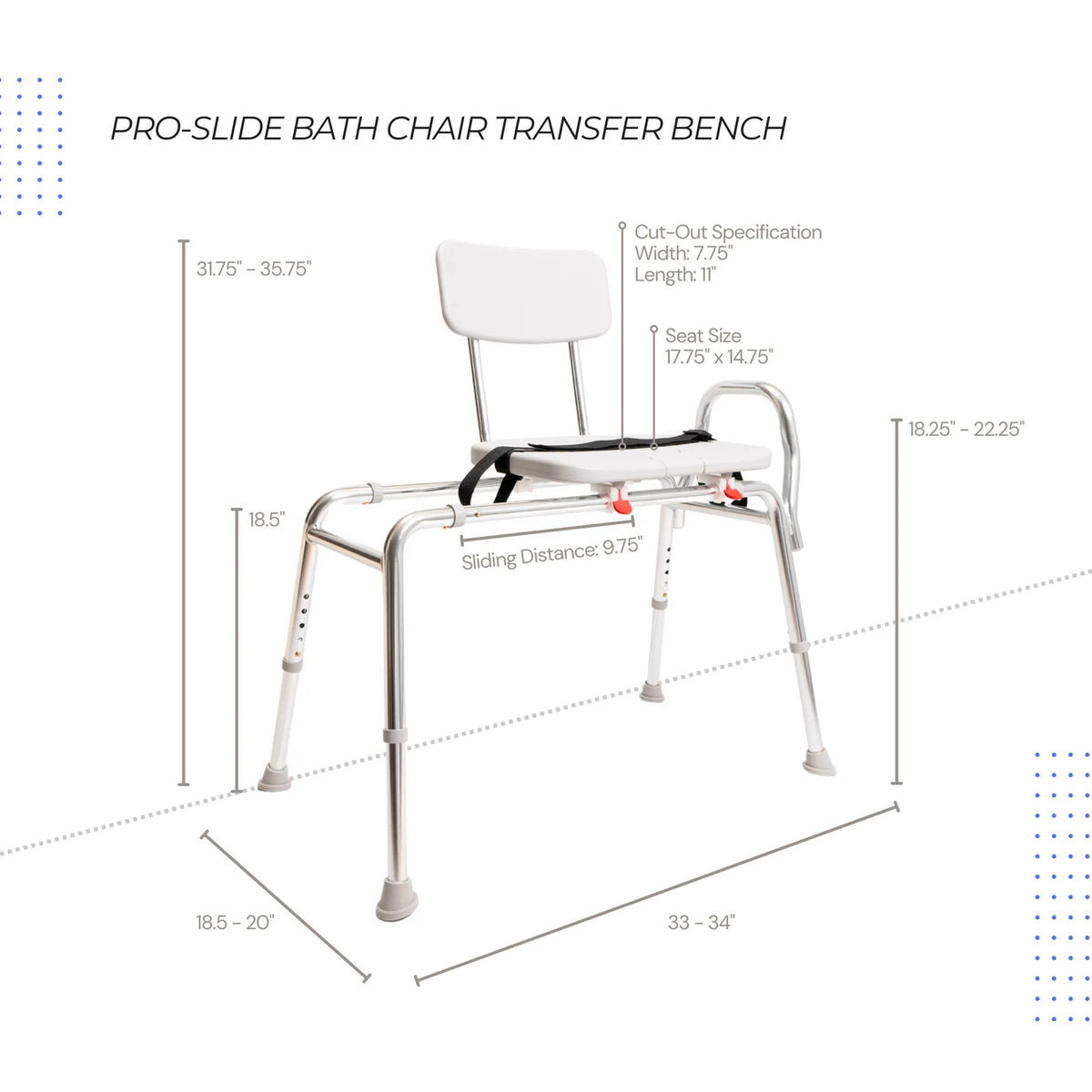 Eagle Health Pro-Slide Transfer Bench with Cut-Out — 70311