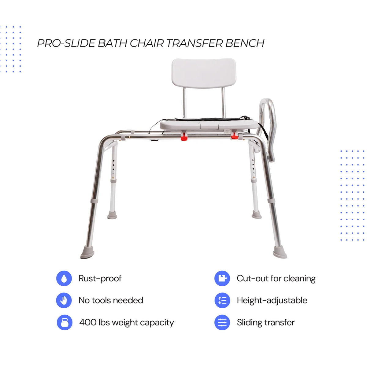 Eagle Health Pro-Slide Transfer Bench with Cut-Out — 70311
