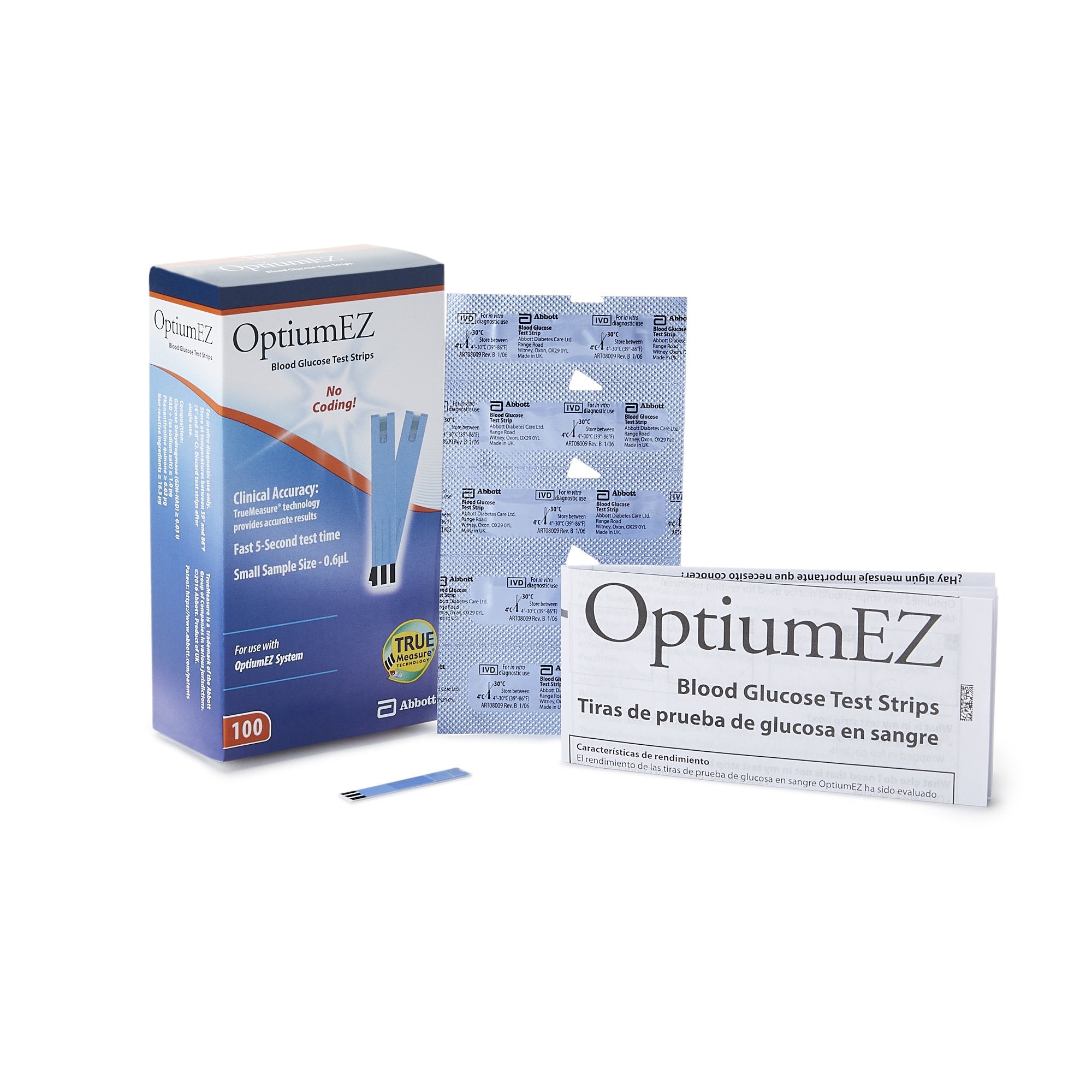 Optium EZ Blood Glucose Test Strips by Abbott 100ct