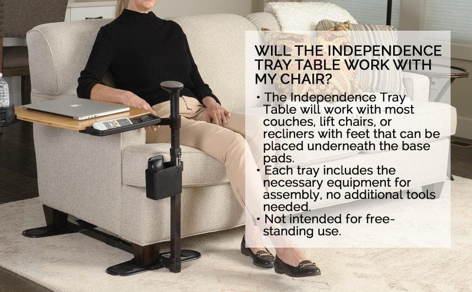 Signature Life Independence Tray Table with 360 Degree Swivel
